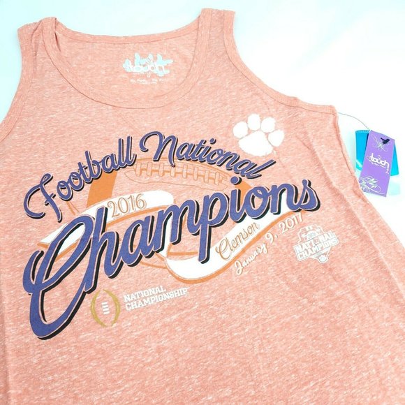 Clemson National Championship Womens Orange Football Tank Top Size M - Picture 6 of 14